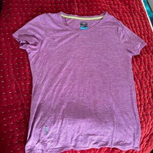 Icebreaker Merino cool-lite  Short Sleeve Shirt - pink delicate stripes
